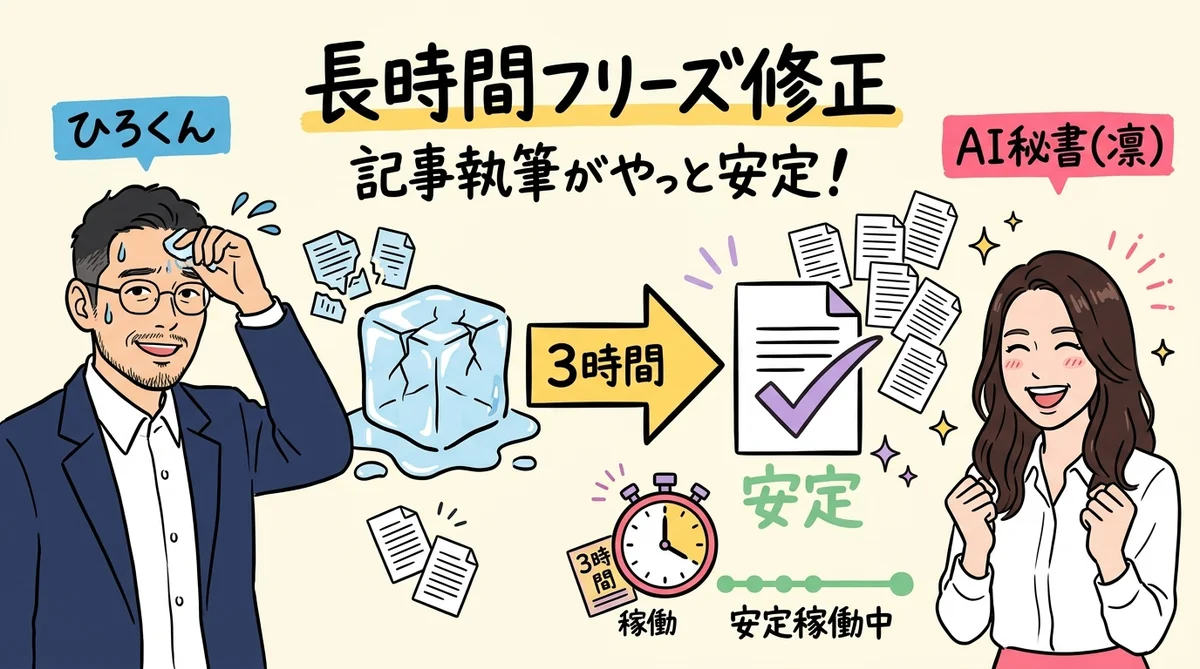 長時間フリーズ修正 図解