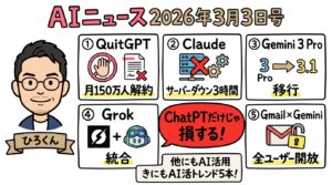 AIニュース2026年3月3日号 全体図解 5大ニュース