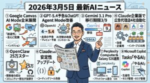 2026年3月5日 最新AIニュース グラフィックレコーディング風図解