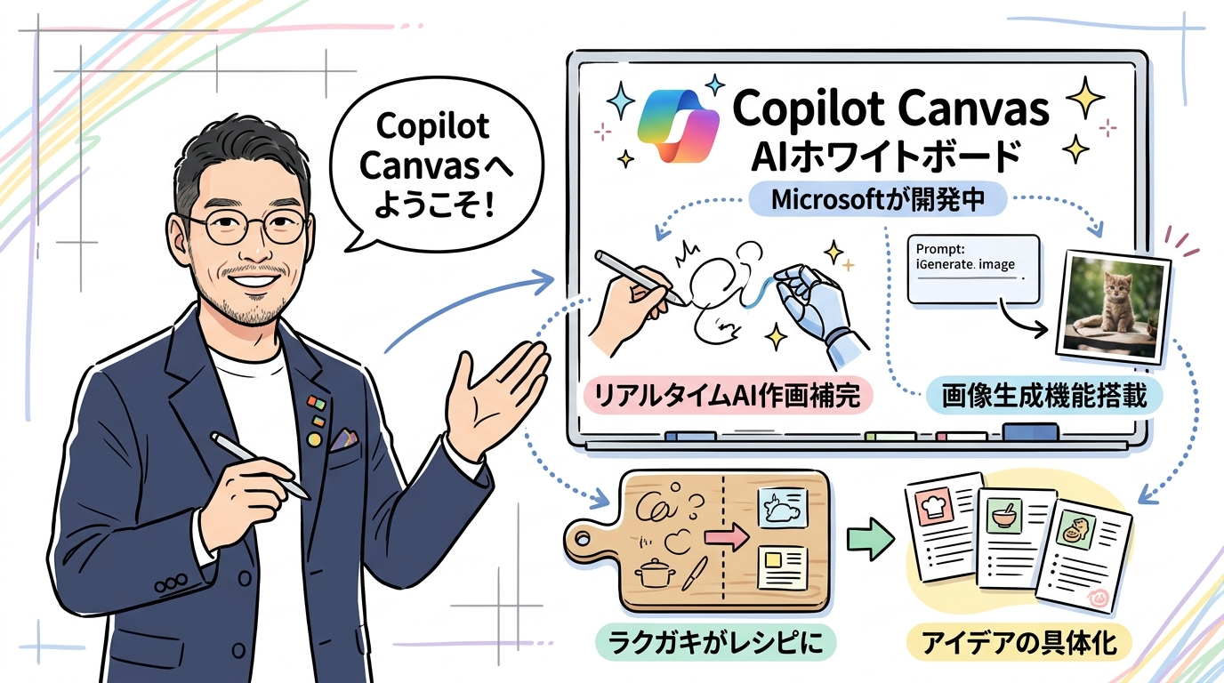 Copilot Canvas AIホワイトボード Microsoft 図解