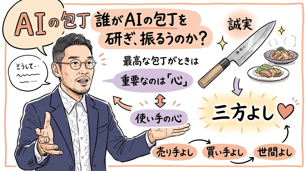 AIの包丁は誰が研いで誰が握るべきか グラレコ図解