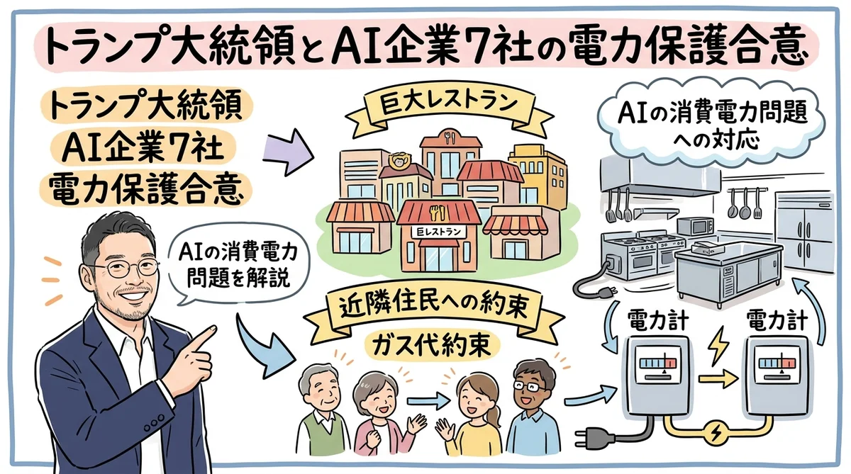 Trump大統領×AI電力 グラレコ図解