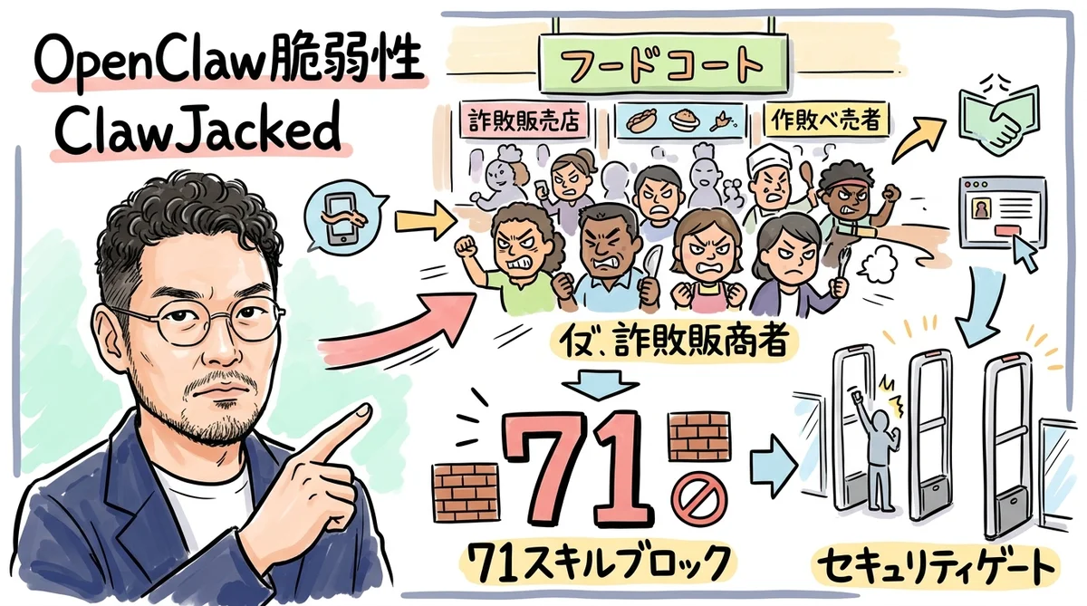 OpenClaw脆弱性 グラレコ図解
