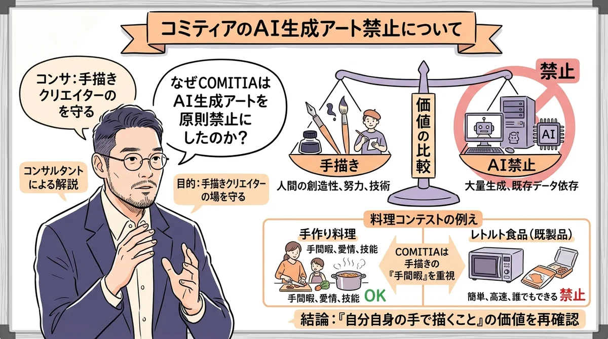 コミティア生成AI禁止 グラレコ図解