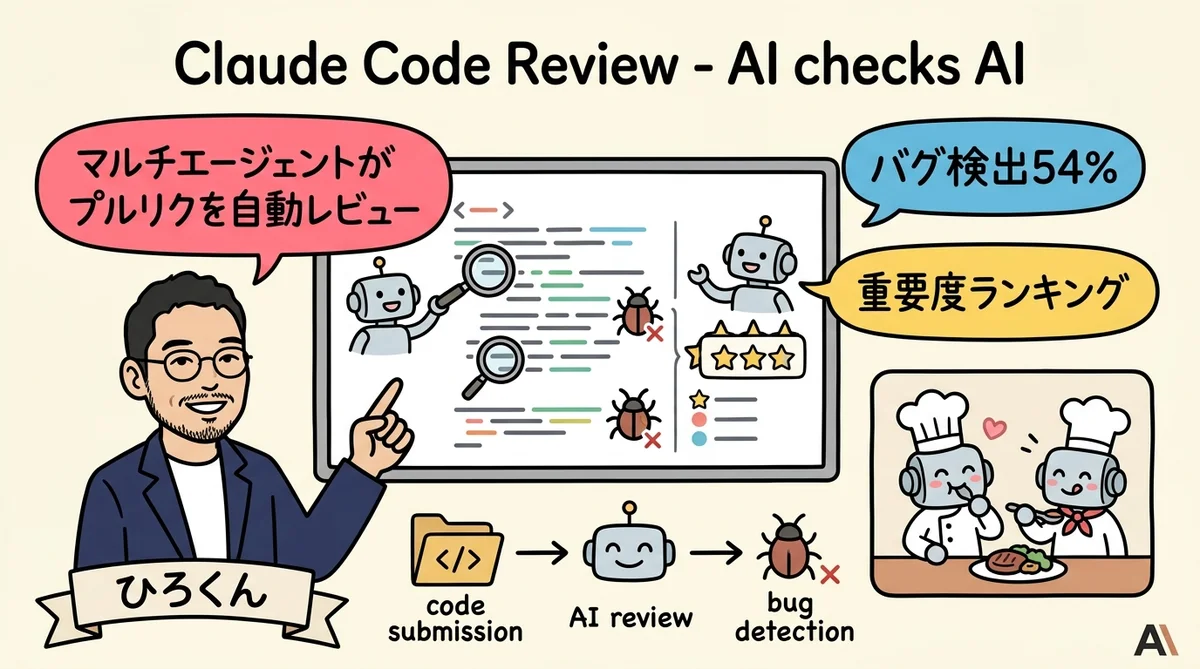 Claude Code Review AIがAIをチェック図解
