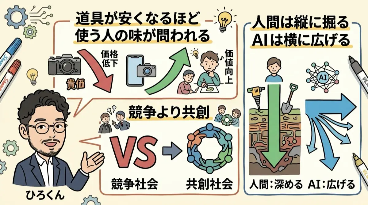 ひろくんコラム AIの民主化と三方よし 図解