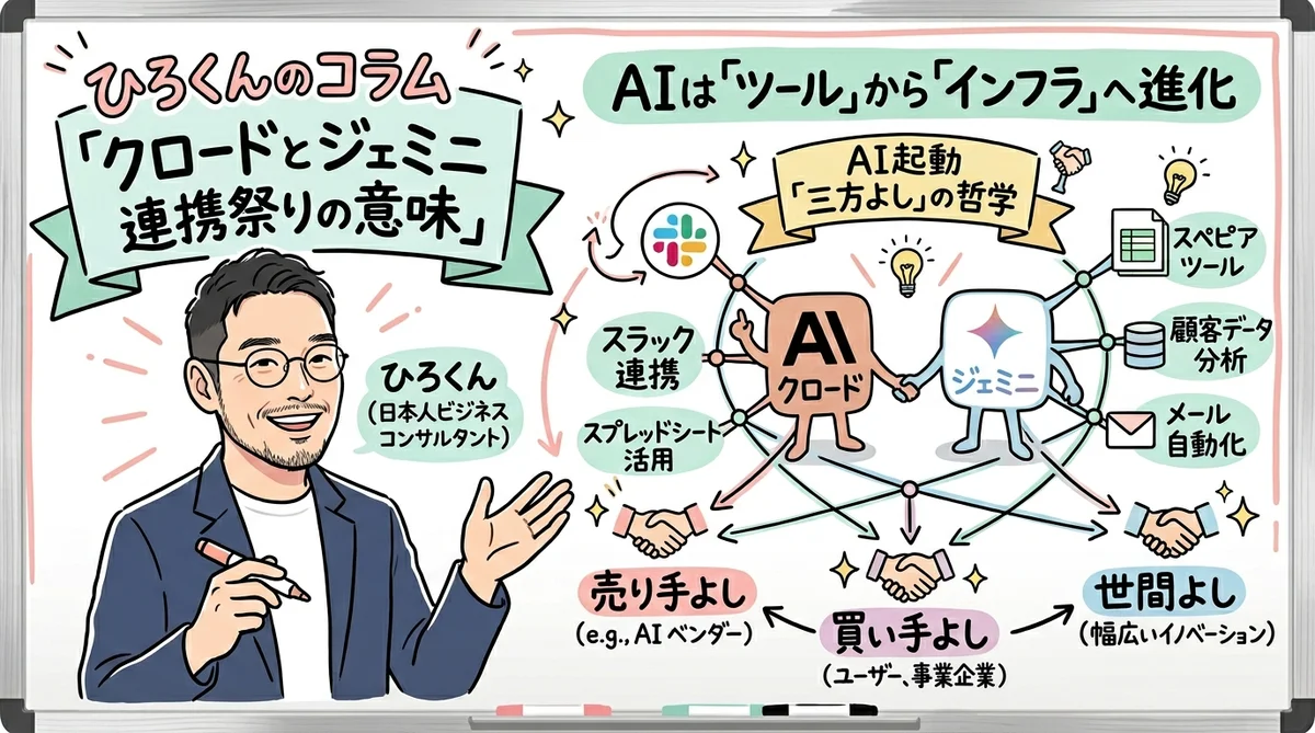ひろくんコラム図解 ClaudeとGeminiの統合祭り
