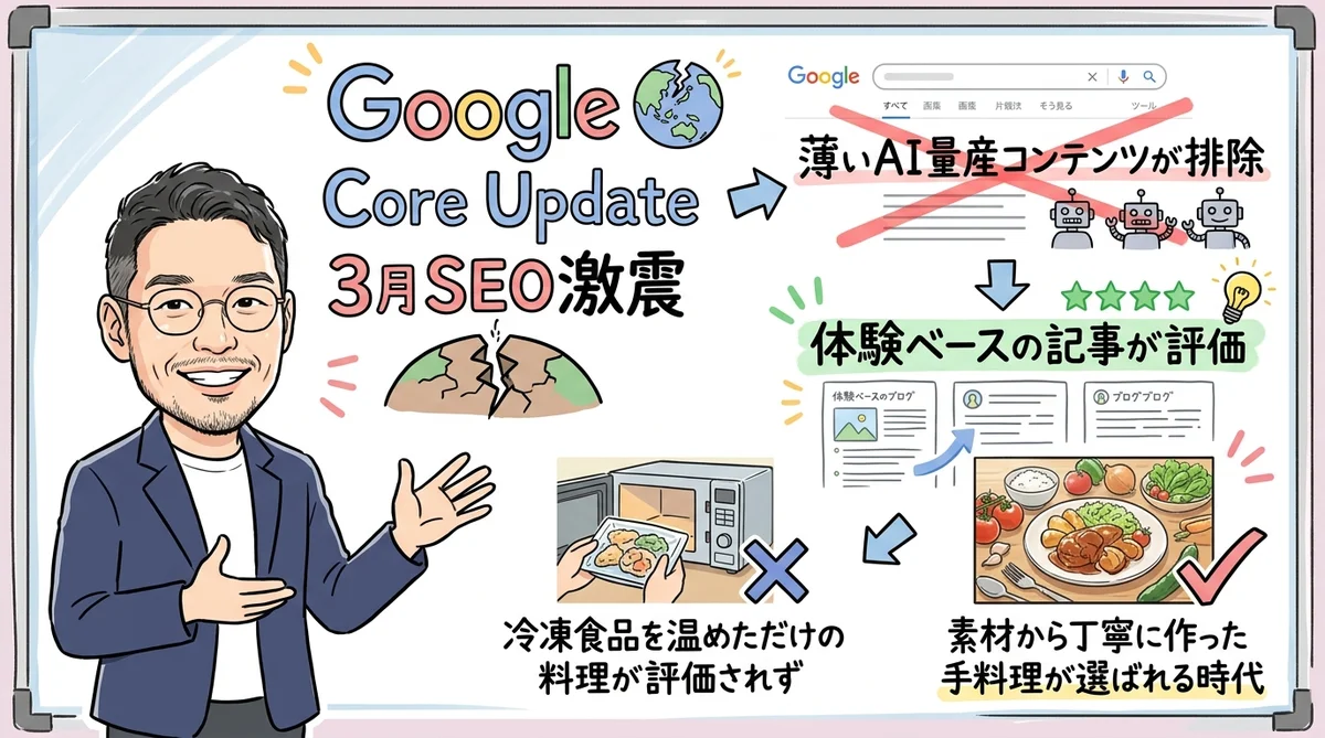 Google Core Update 3月SEO激震のグラフィックレコーディング