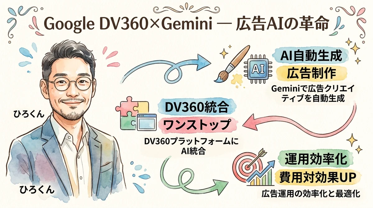 Google DV360 Gemini解説グラレコ