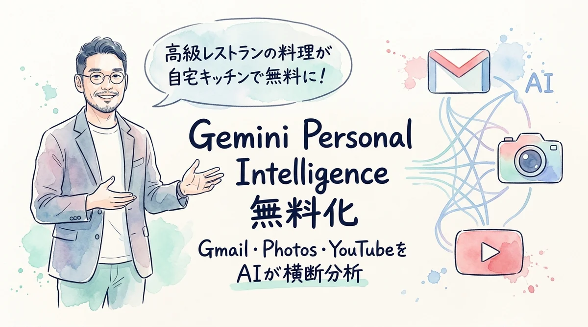 Gemini Personal Intelligence無料化の図解