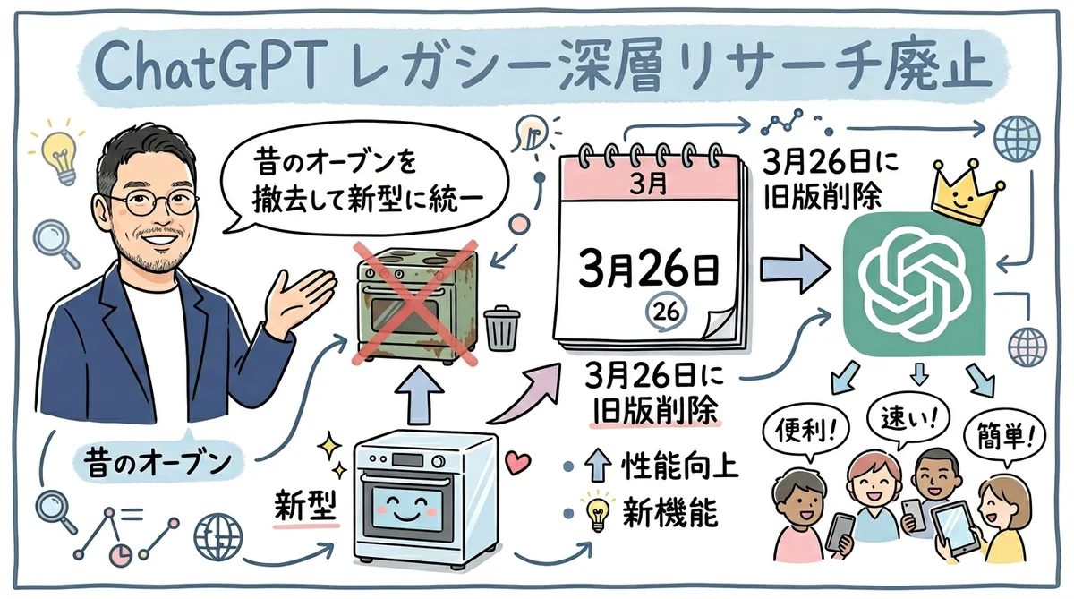 ChatGPT Legacy deep researchの図解