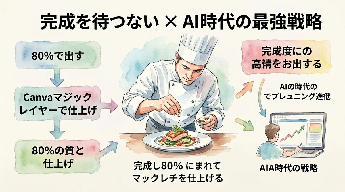 ひろくんコラム 完璧を待たない グラレコ