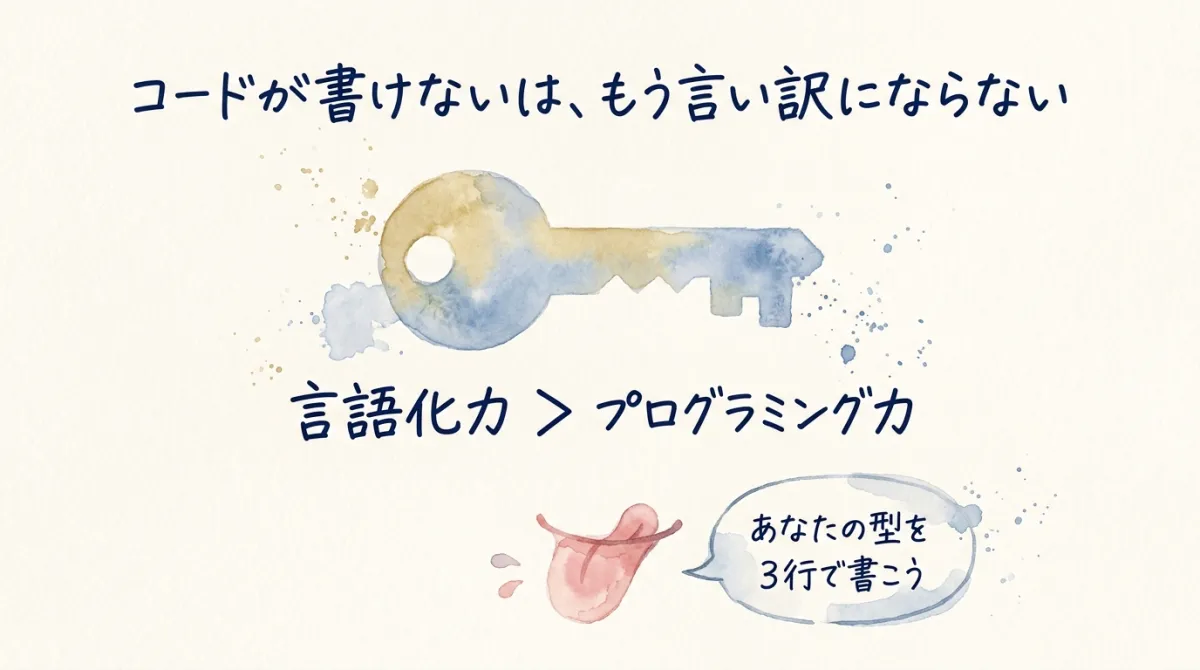 まとめ——コードが書けないは、もう言い訳にならない