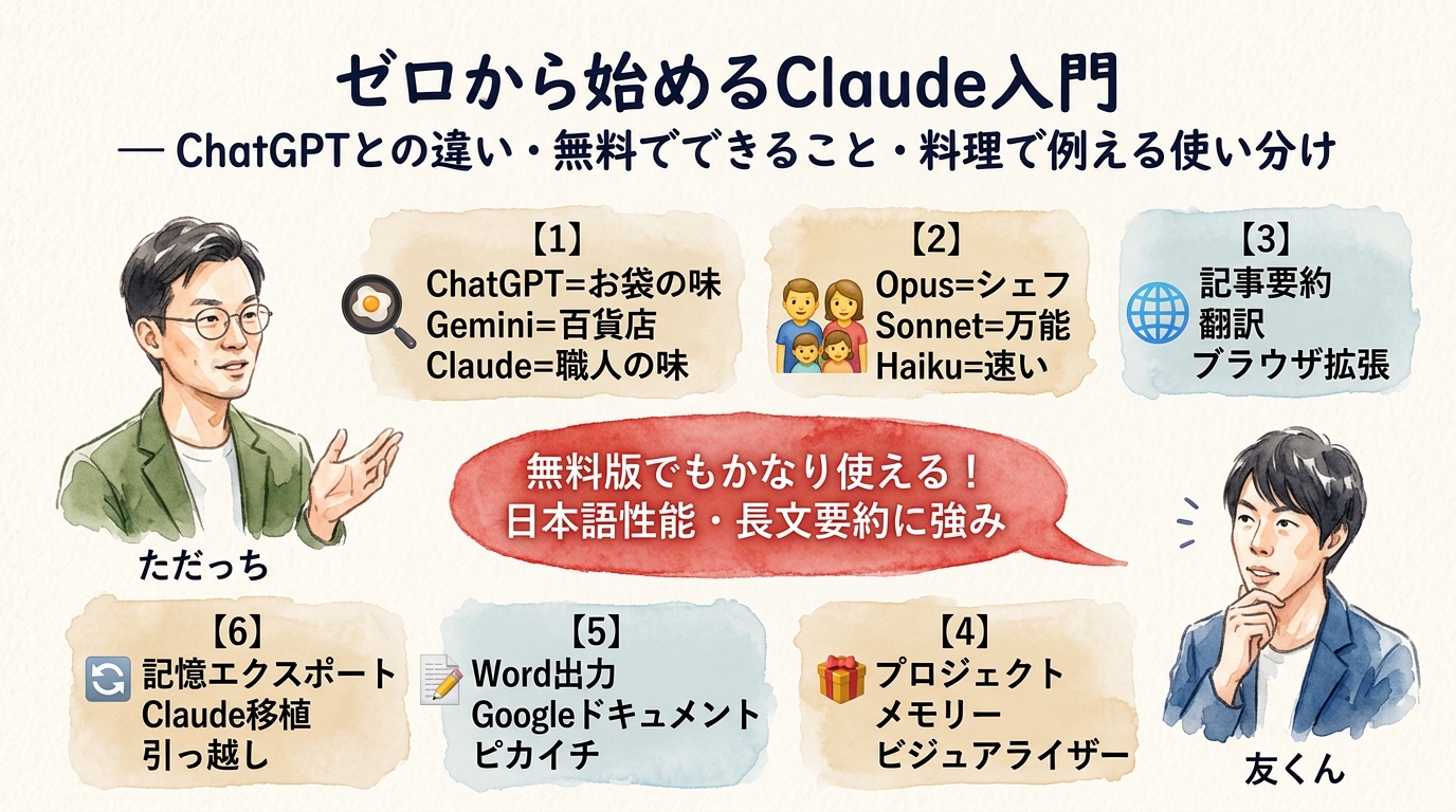 Claude入門ガイド 全体図解グラレコ