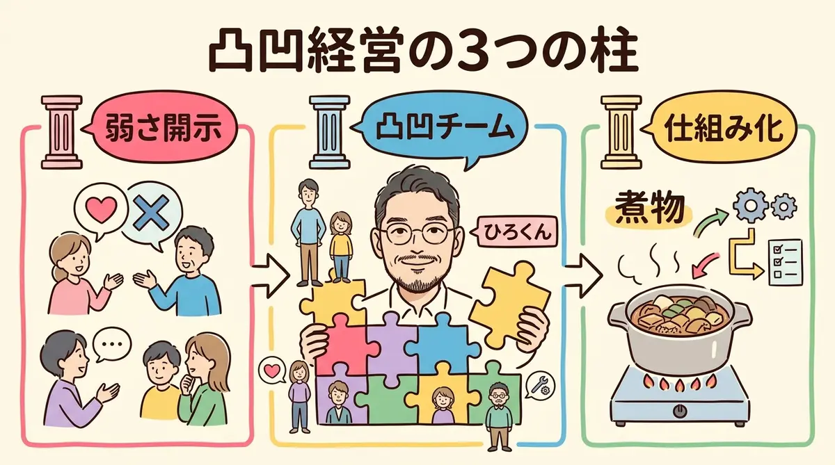 凸凹経営で大事にしてる3つのこと グラレコ