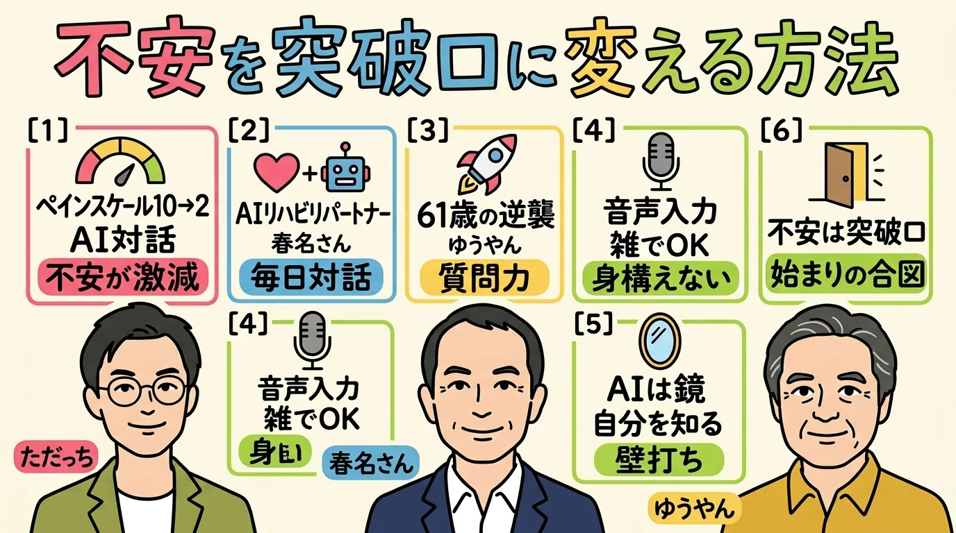 GPTs研究会LIVE 2026年3月7日 全体図解 危機を越えた2人が語る不安を突破口に変える方法