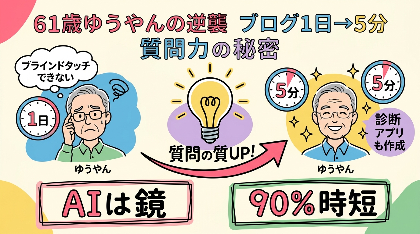 61歳ゆうやんの逆襲 ブログ1日から5分 質問力の秘密
