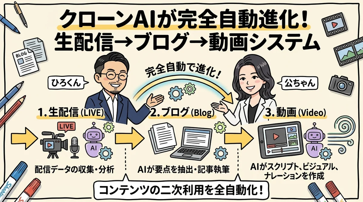 分身AIが全自動進化中 グラレコ図解