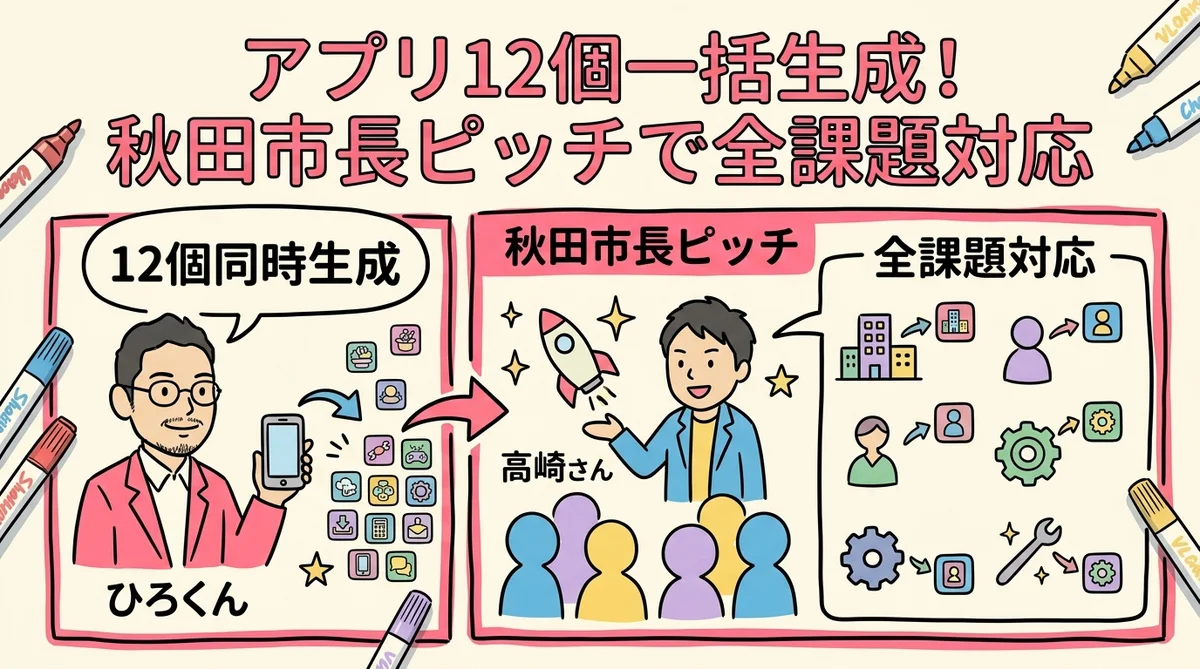 アプリを12個同時作成 グラレコ図解