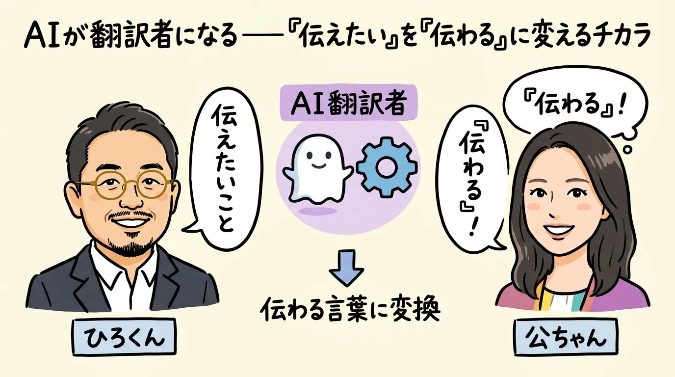 AIが翻訳者になる——伝えたいを伝わるに変えるチカラの図解