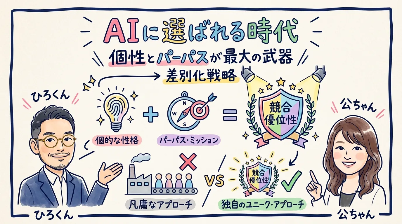 AIに選ばれる時代——個性とパーパスが最大の武器になる図解
