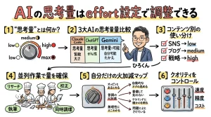 AIの思考量はeffort設定で調整できる 全体図解