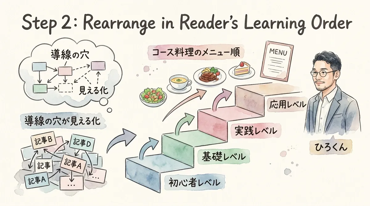 読者の学習順に並べ替えるステップ2