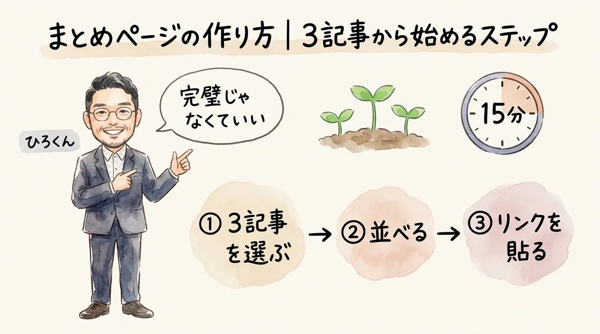 まとめページの作り方3記事から始める手順