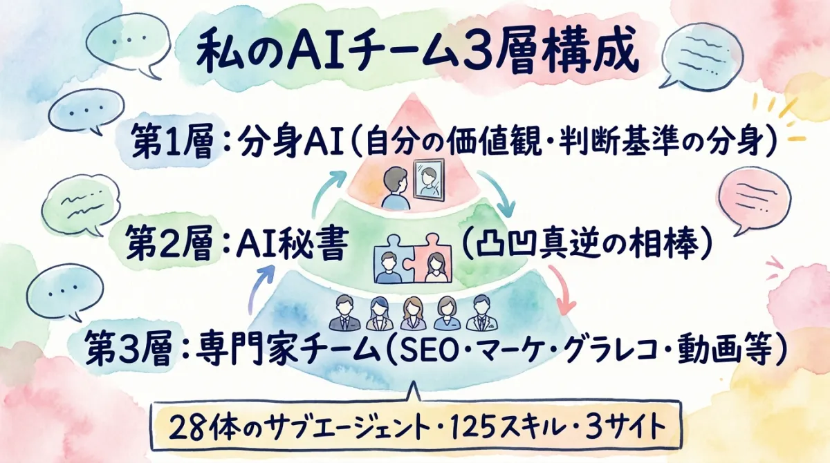 私のAIチーム3層構成 図解