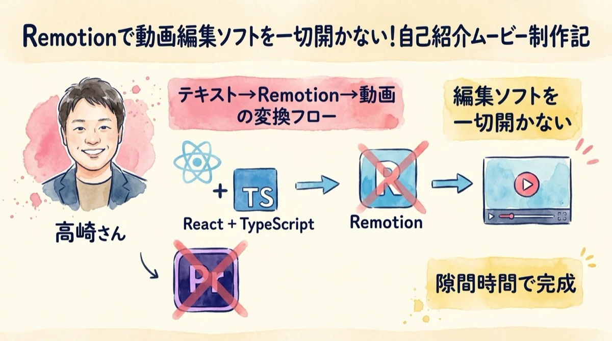 Remotionで自己紹介ムービー制作 グラレコ