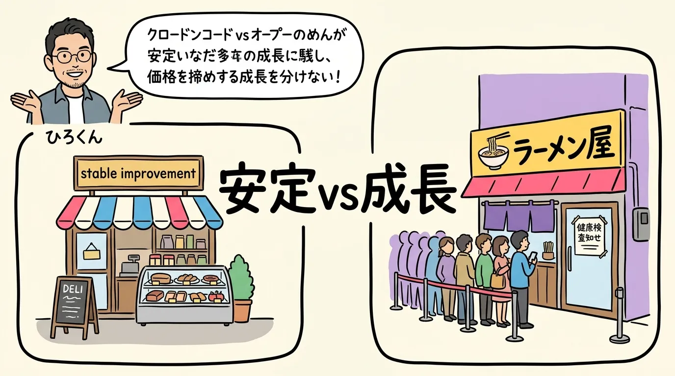 Claude Code vs OpenClaw 安定vs成長