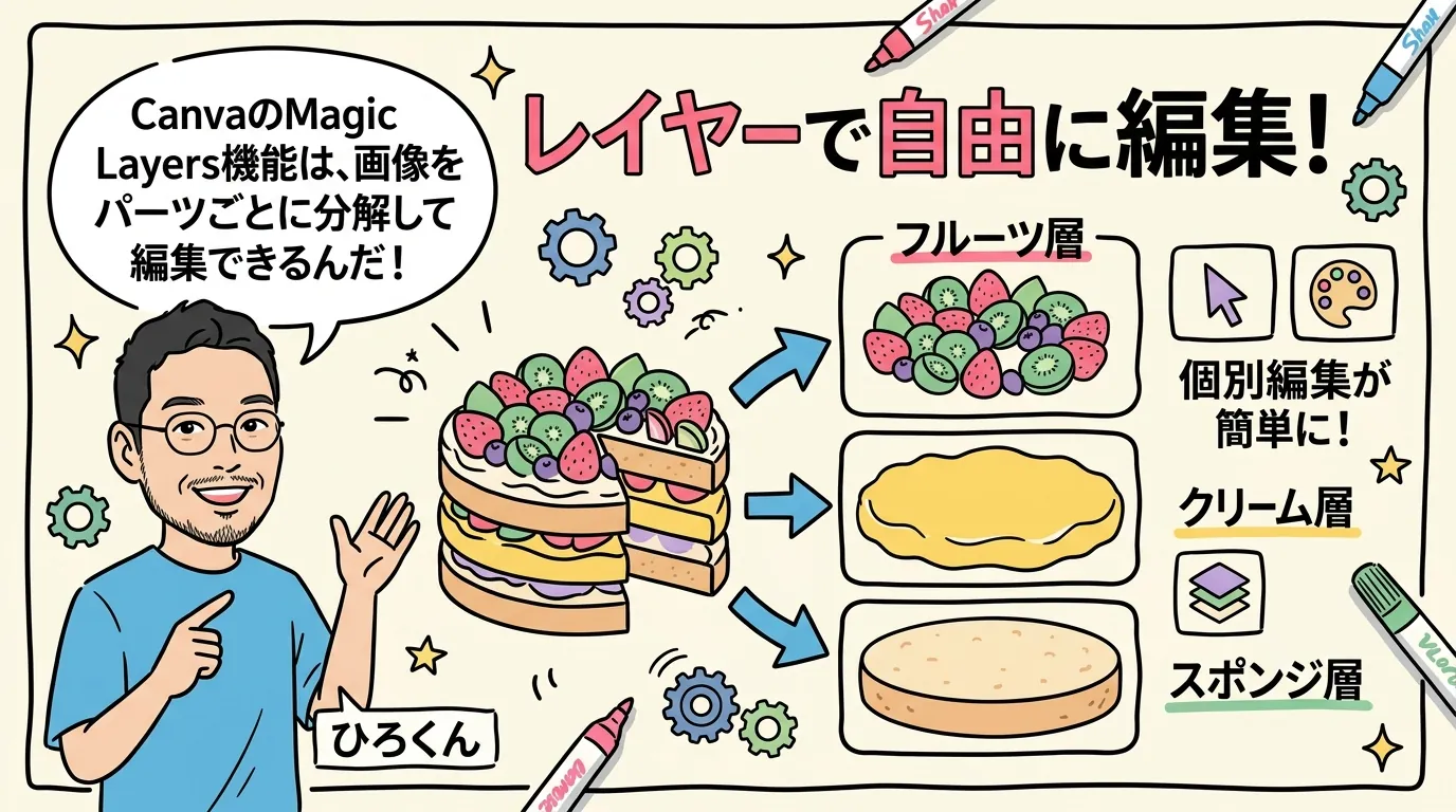 Canva Magic Layers レイヤー分解で自由に編集
