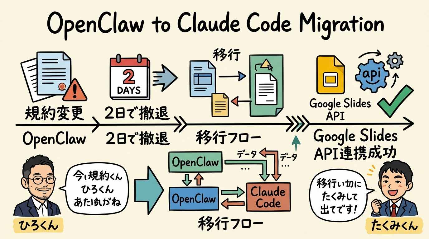 OpenClaw→Claude Code移行フロー