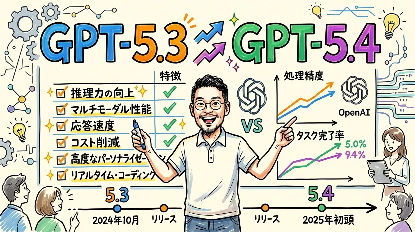 GPT-5.3 Instant＆5.4 Thinking グラレコ