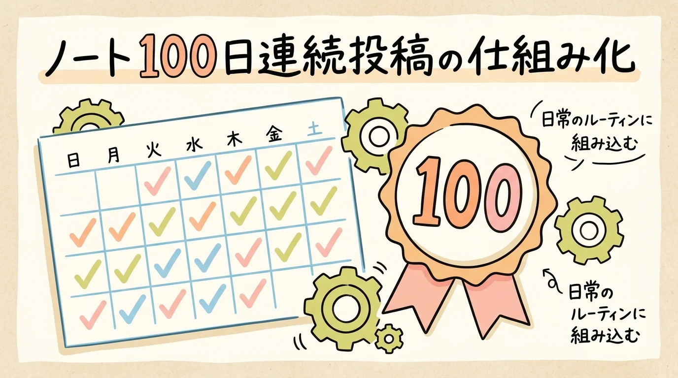 ノート100日連続投稿の仕組み化
