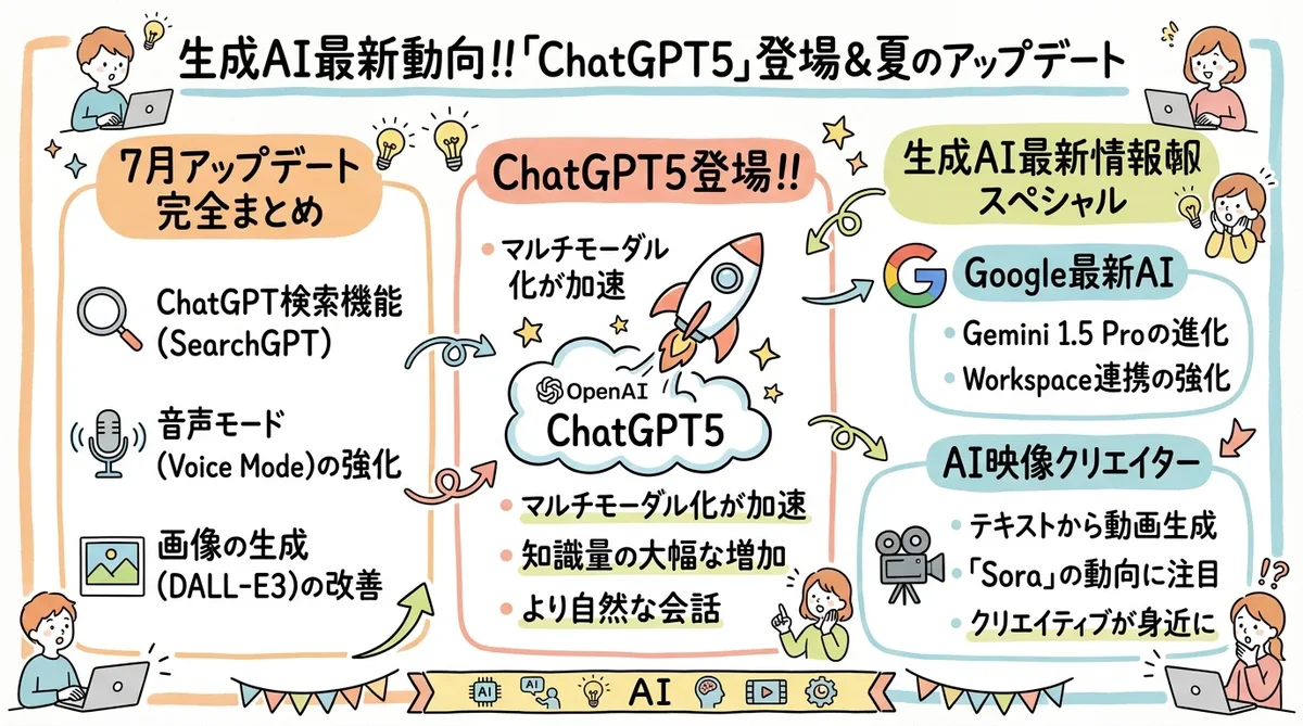 月刊GPTs研究会 2025年8月号 ChatGPT5登場＆生成AI最新動向 グラフィックレコーディング