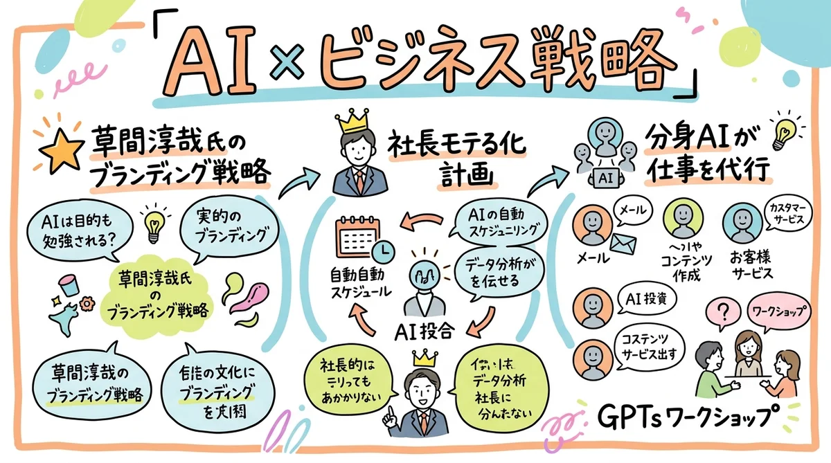 月刊GPTs研究会 2024年4月号 AI×ビジネス戦略 グラフィックレコーディング