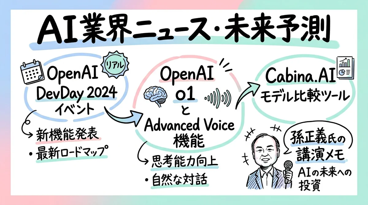 月刊GPTs研究会 2024年10月号 AI業界ニュース・未来予測 グラフィックレコーディング