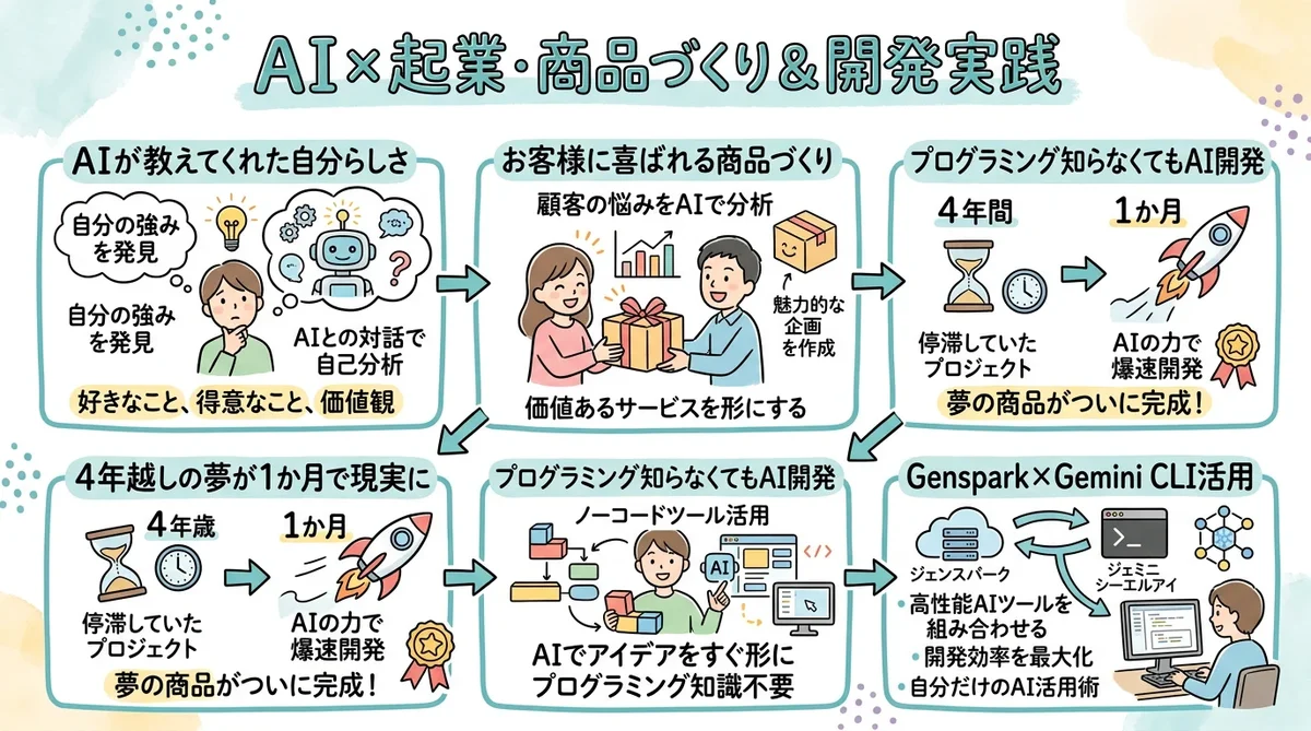 月刊GPTs研究会 2025年8月号 AI×起業・商品づくり＆開発実践 グラフィックレコーディング