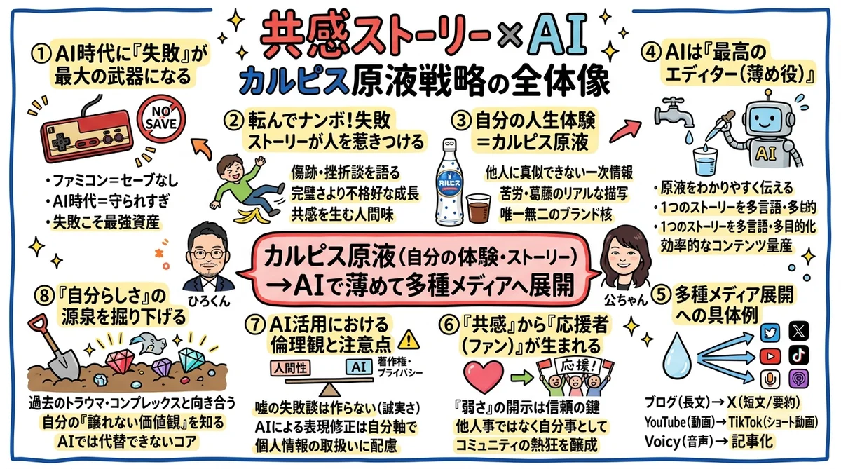 共感ストーリー×AI カルピス原液戦略 全体図解