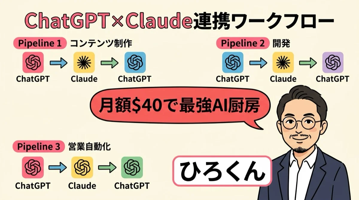 ChatGPT×Claude連携ワークフロー図解