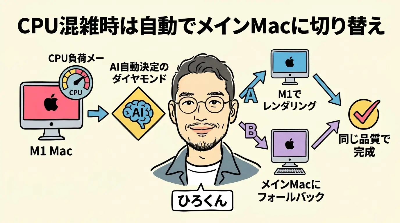 CPU混雑時は自動でメインMacに切り替え