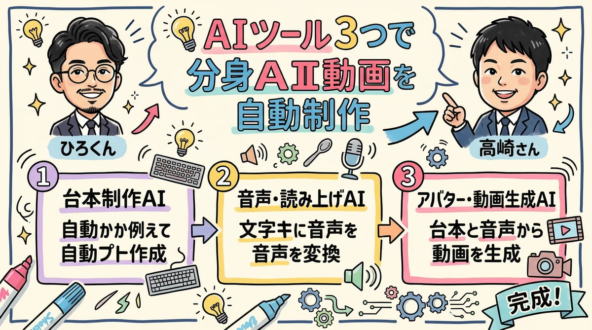 分身AI動画パイプライン グラレコ