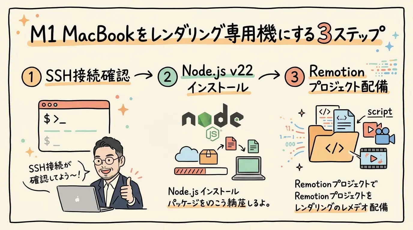 M1 MacBookをレンダリング専用機にする3ステップ