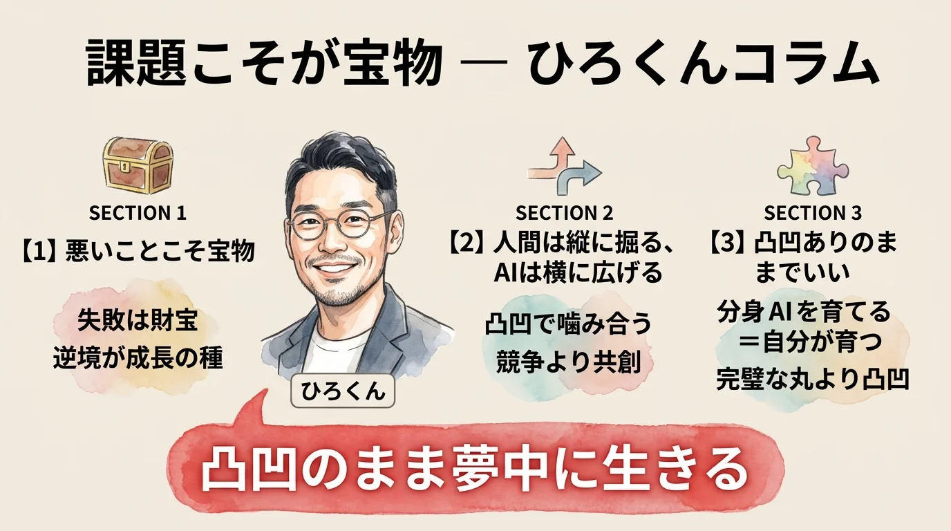 ひろくんコラム 課題こそが宝物 図解