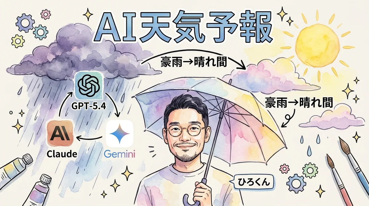 AI天気予報水彩グラレコ