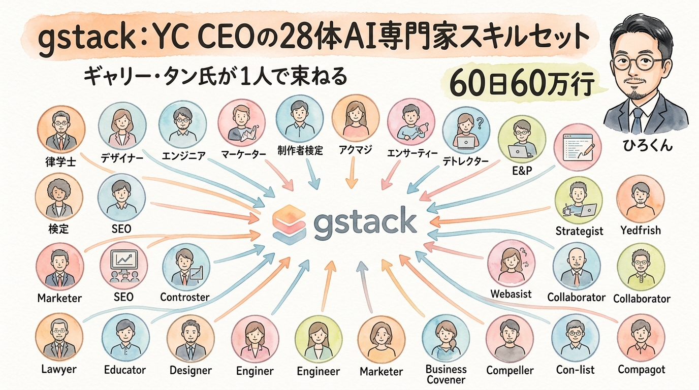 gstack解説 YC CEOのClaude Codeスキル設計術から学ぶ グラフィックレコーディング図解