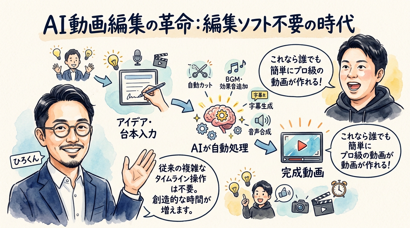 AI動画編集の革命 Claude Code×Remotionで編集ソフト不要に グラフィックレコーディング図解