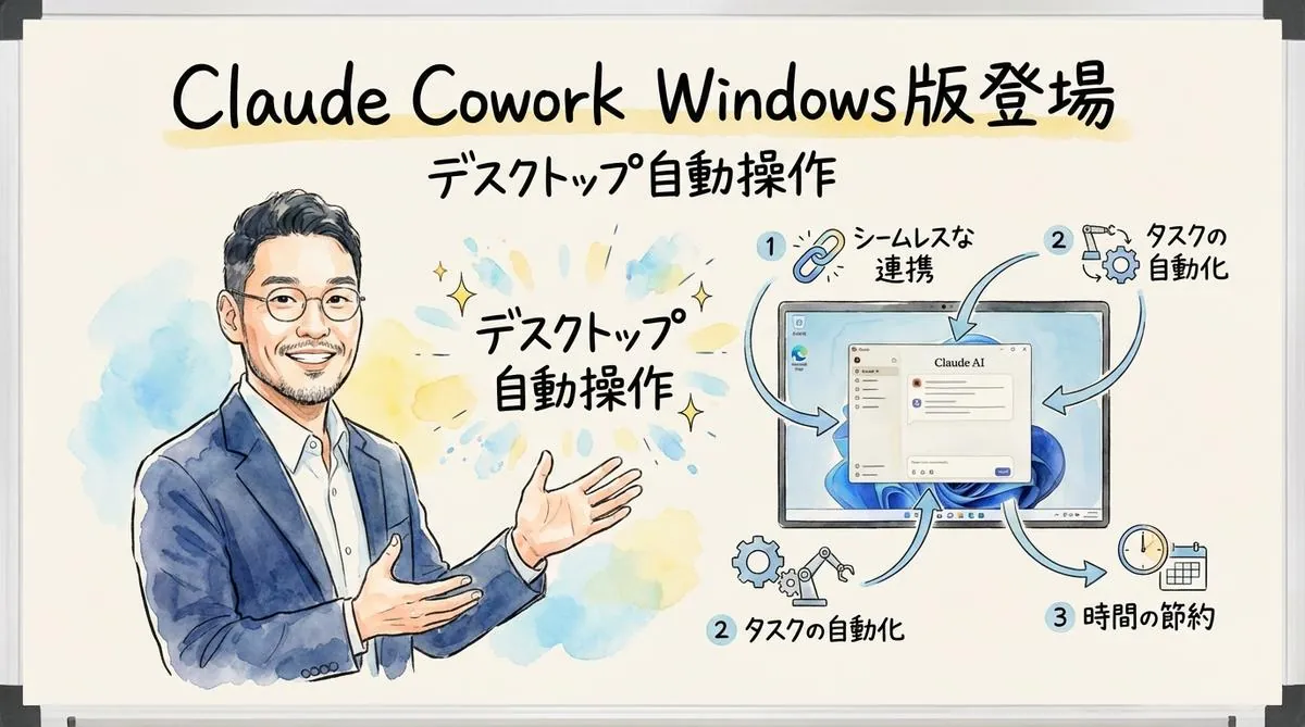 Claude Cowork Windows版のグラレコ図解