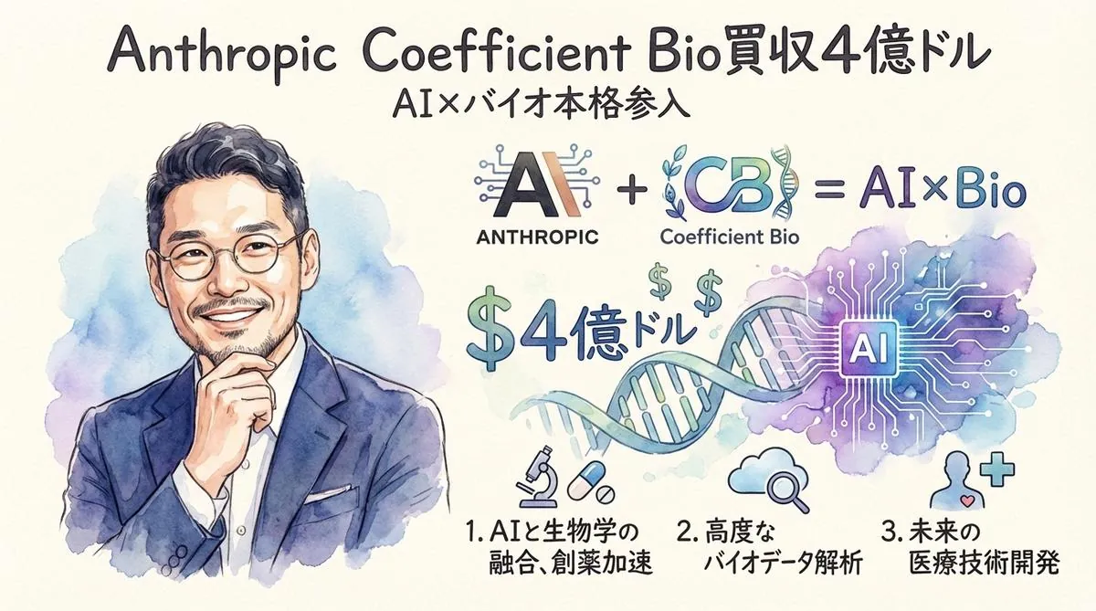 Anthropic×Coefficient Bio買収のグラレコ図解